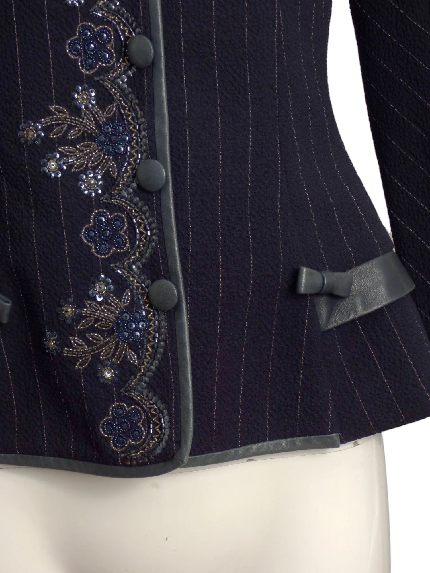 CHRISTIAN DIOR- 2006 Wool Pin Stripe Blazer, Size 4P