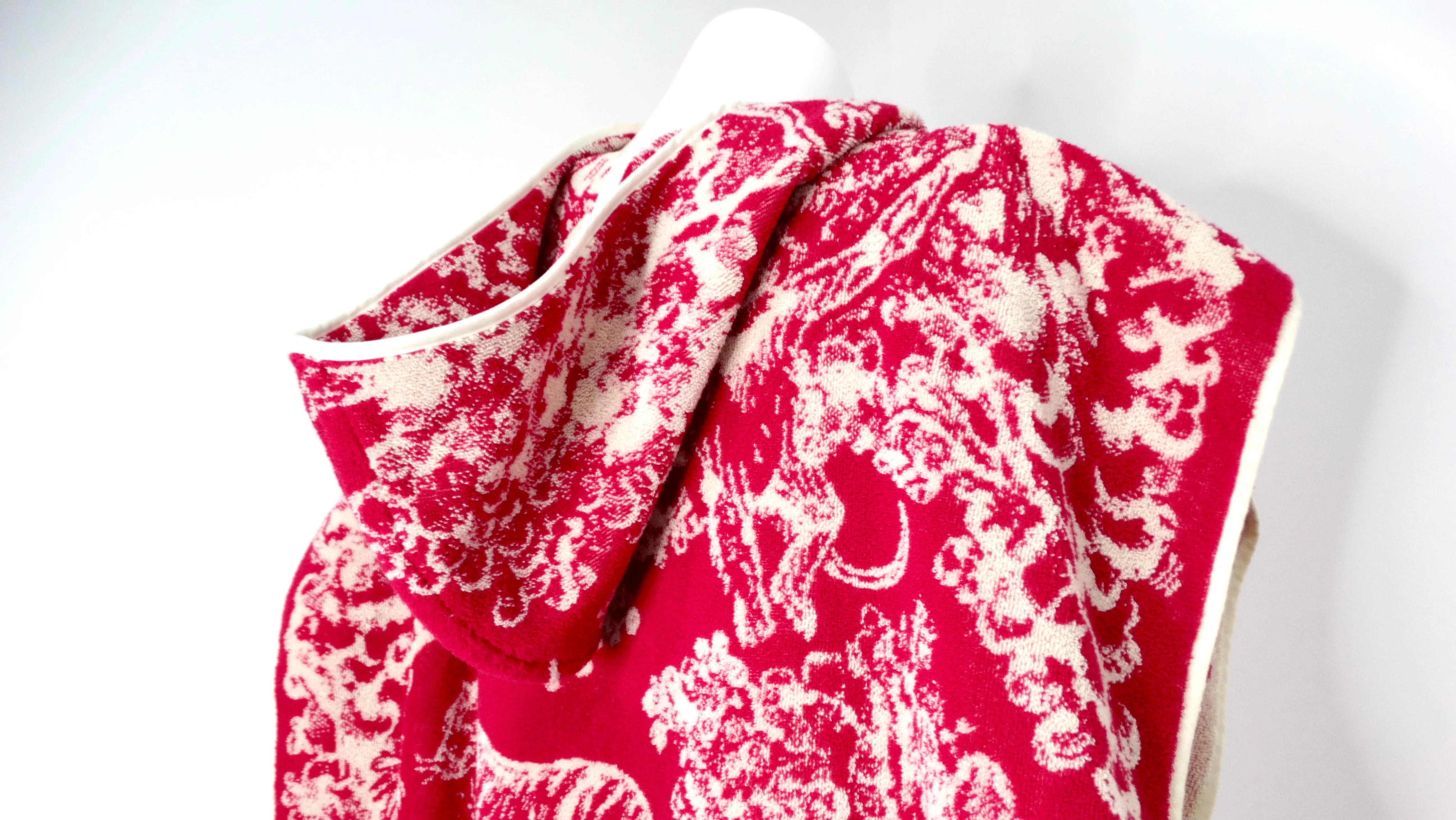 Christian Dior Toule De Jouy Print Terrycloth Poncho With Hood