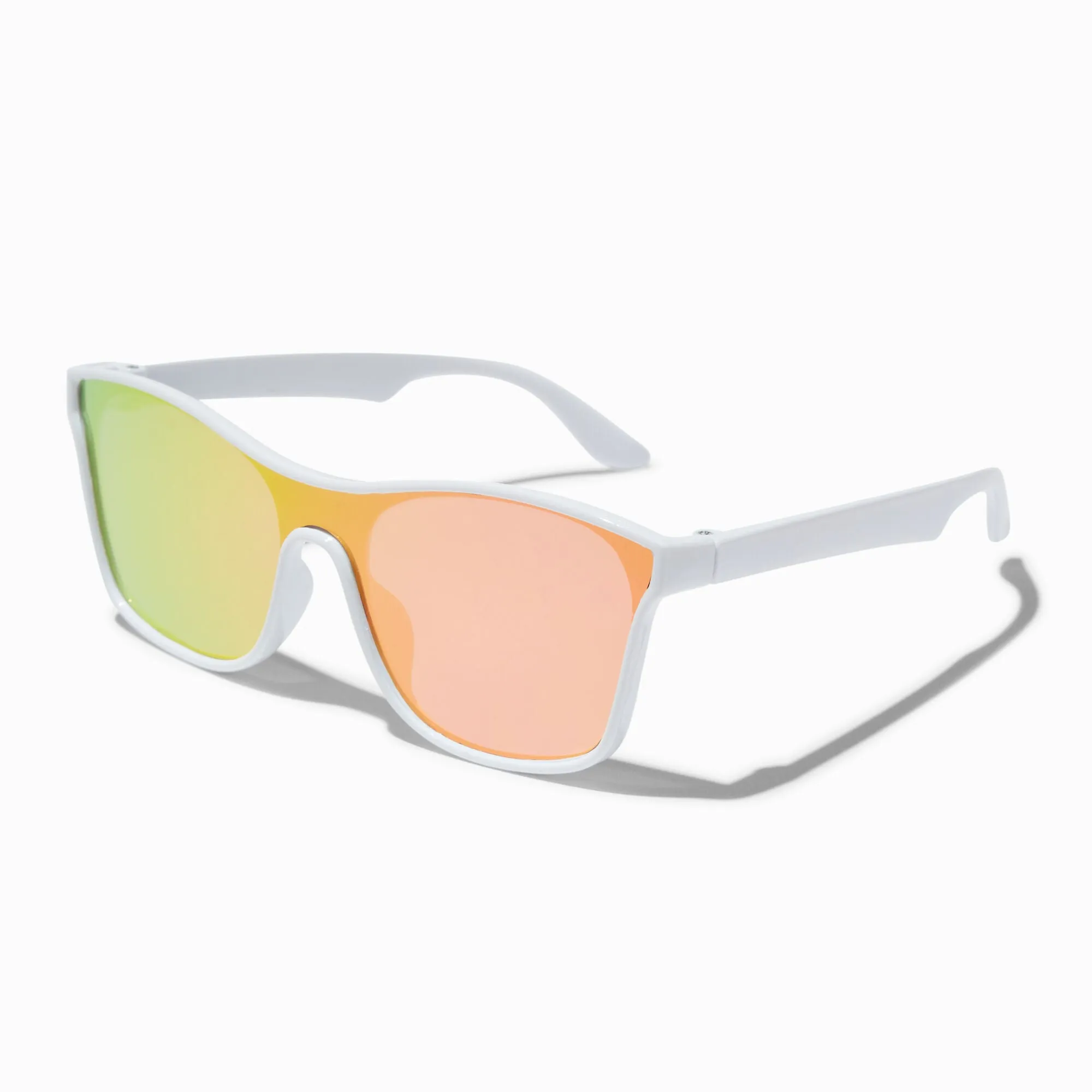 Claire's Club Shield Sunglasses | White