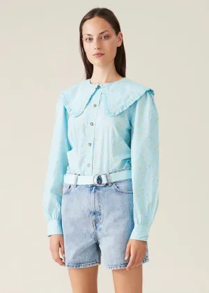 Classic Denim High Waisted Shorts (Light Blue)