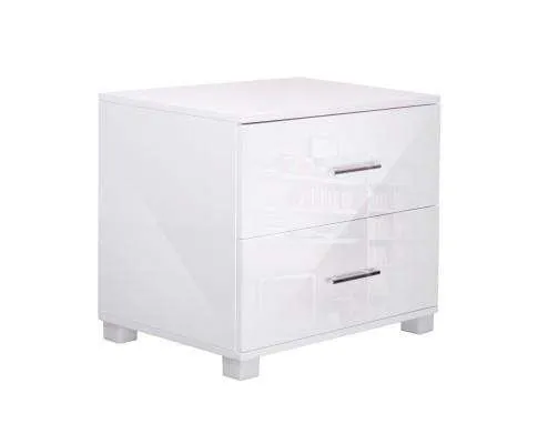 Classic High Gloss White Bedside Table