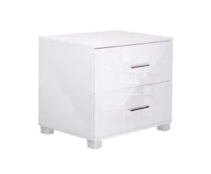 Classic High Gloss White Bedside Table