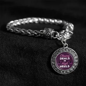 Closing Deals In High Heels Real Estate Silver Braided Clasp Bracelet