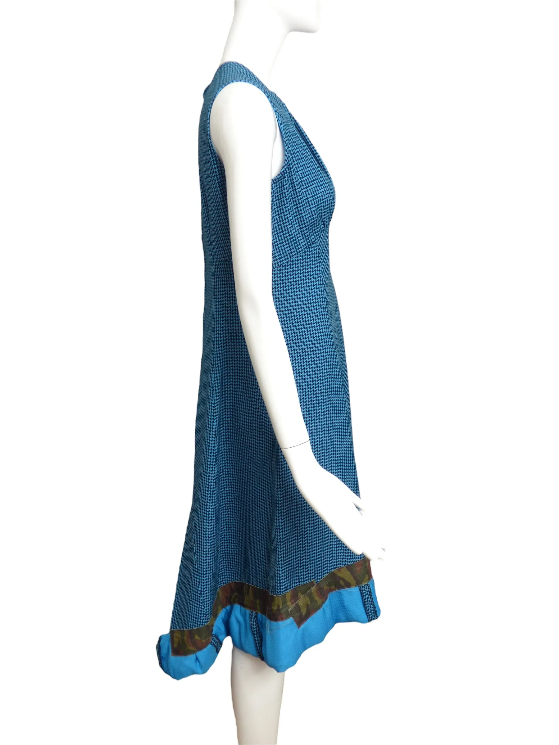 COMME DES GARCONS- 2000 Blue Houndstooth Dress, Size 6
