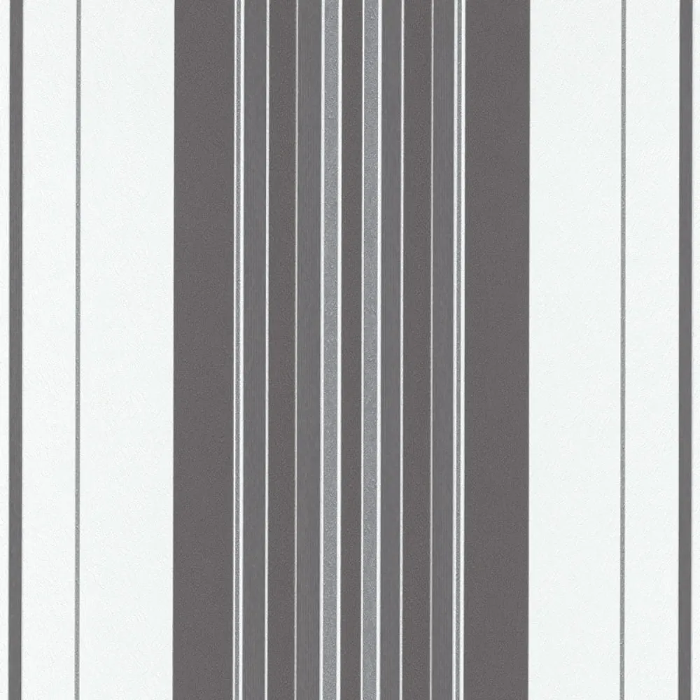 Coordinated Stripes White Dark Grey 5749-47 Wallpaper