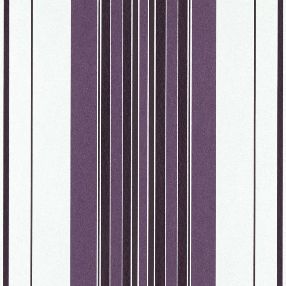 Coordinated Stripes White Violet 5749-45 Wallpaper