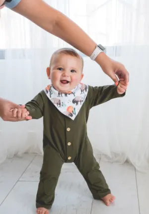 Copper Pearl Single Bandana Bib- Bison