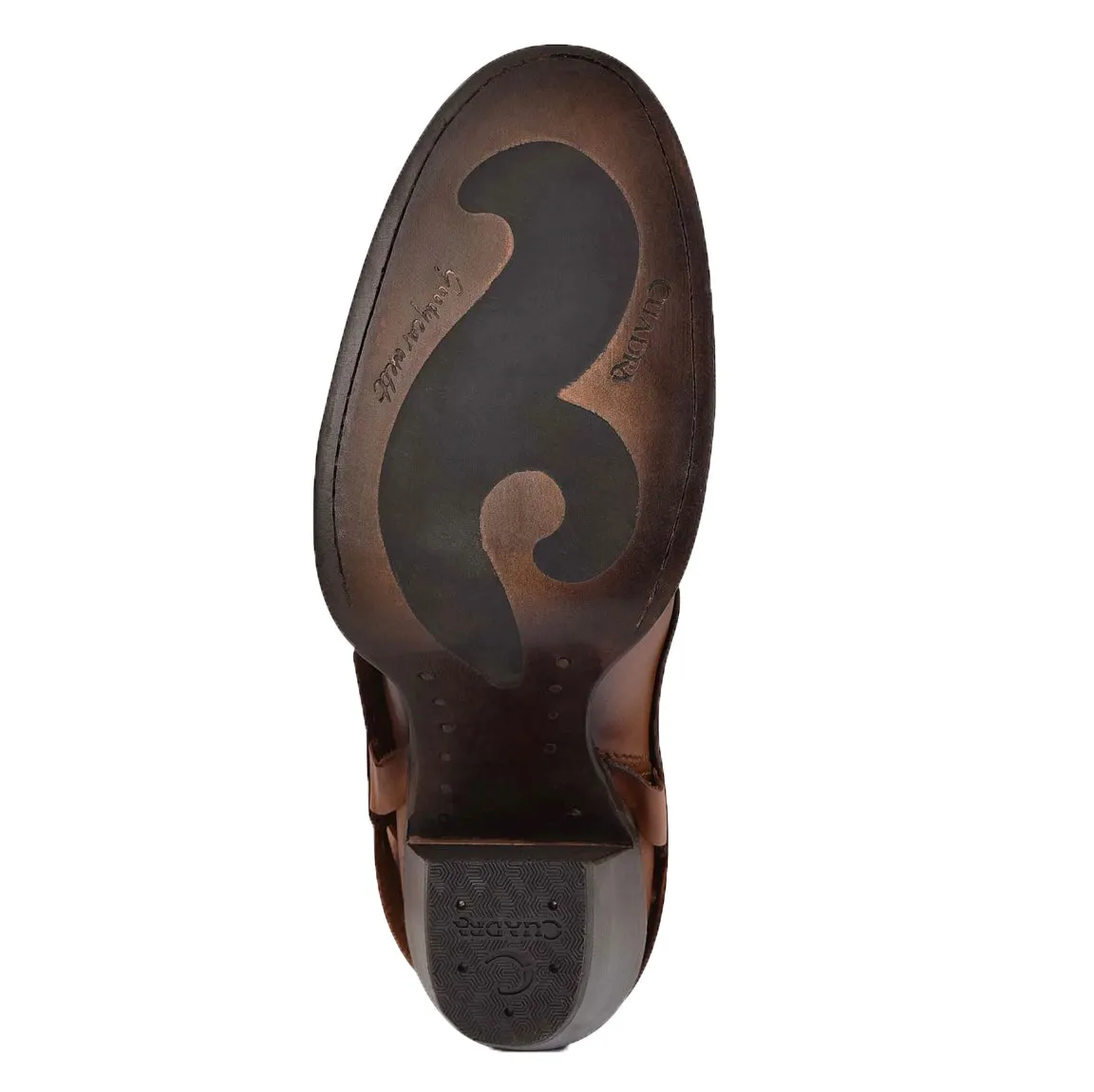 Cuadra Engraved Honey Leather Tall Boot