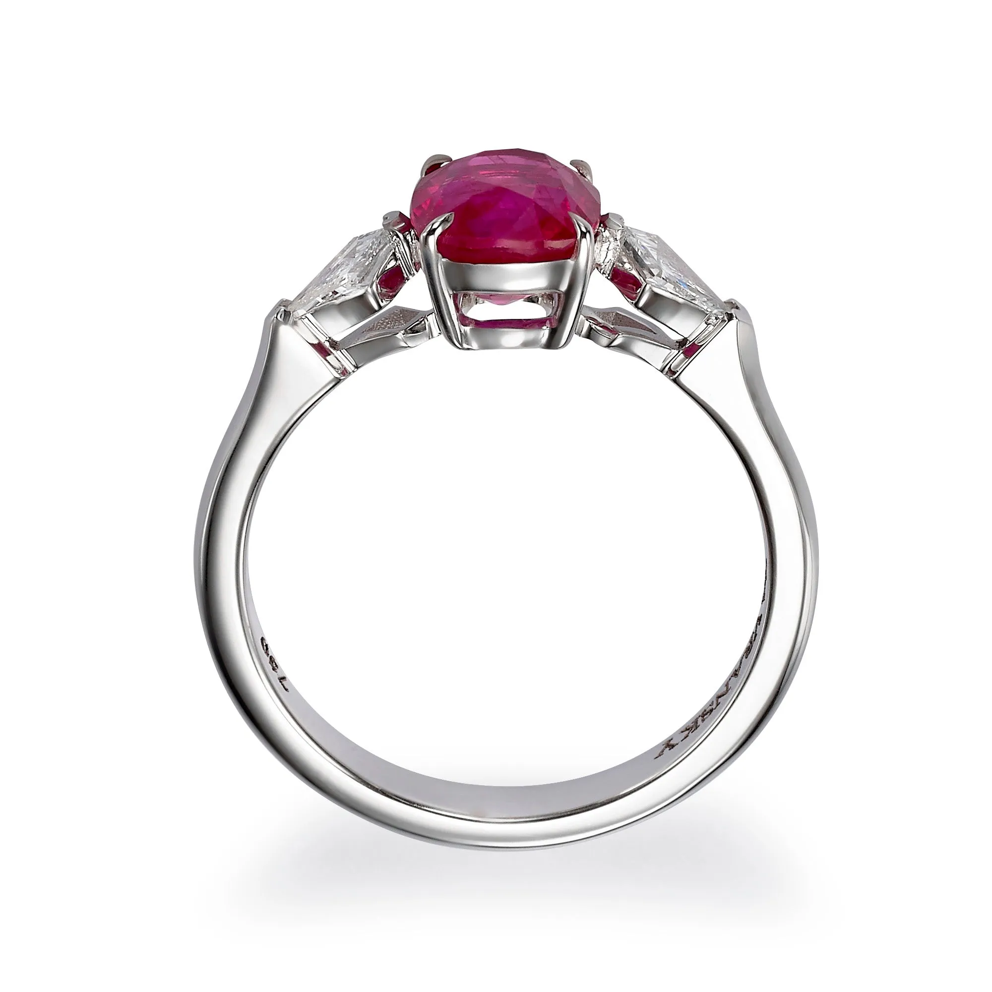 Cushion Cut Natural Ruby Ring - 2.4 Carat