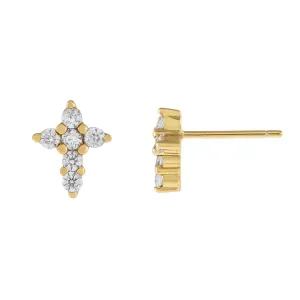 CZ Cross Stud Earring