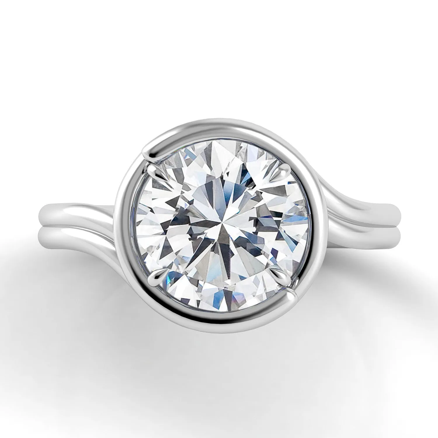 Danhov Abbraccio Double Swirl Diamond Engagement Ring