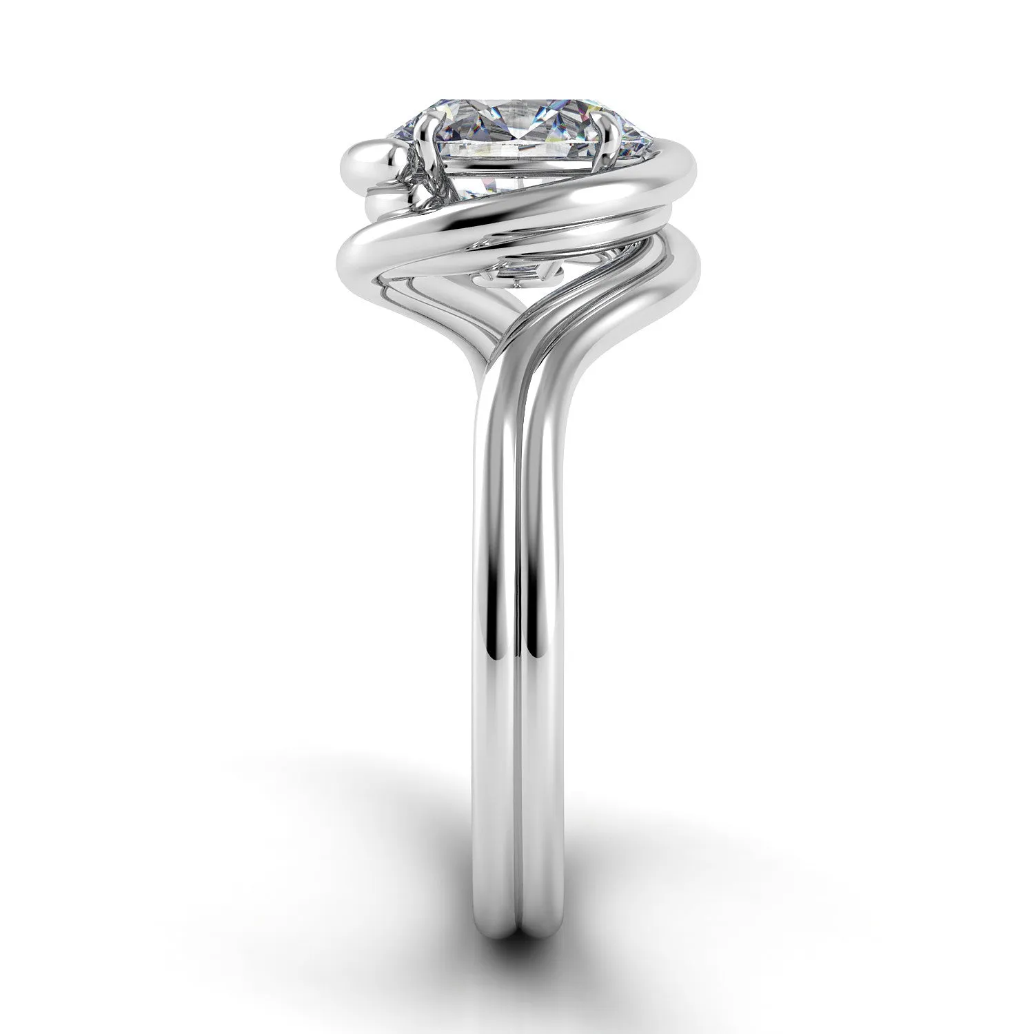 Danhov Abbraccio Double Swirl Diamond Engagement Ring