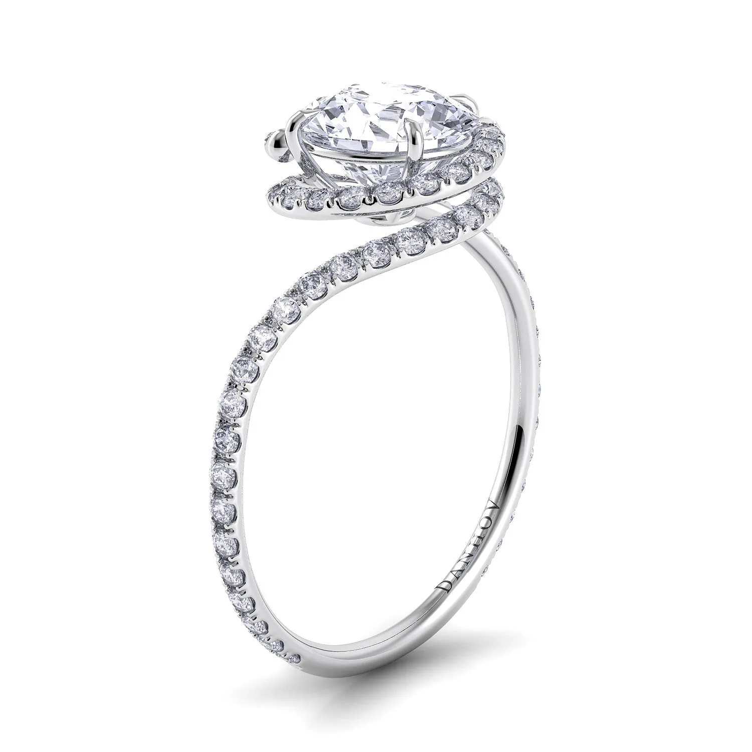 Danhov Abbraccio Swirl Diamond Engagement Ring