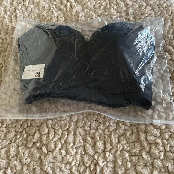 Deep Cup Fashion 36B Black Push Up Hidden Underwire Support Lift Seamless Bra