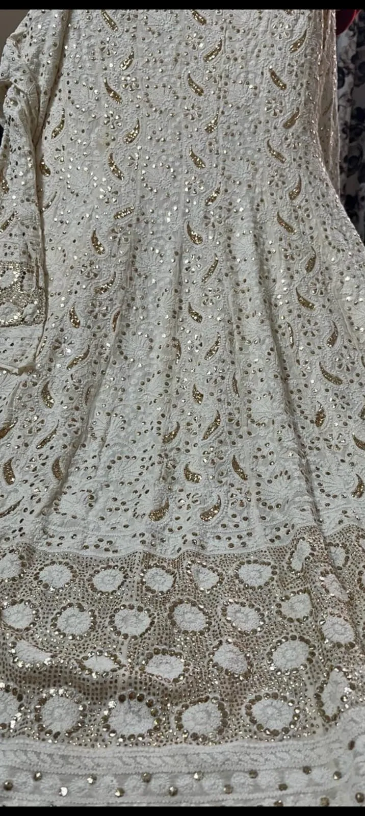 Designer Pure Georgette Handwork Chikankari Off-White Anarkali Suit