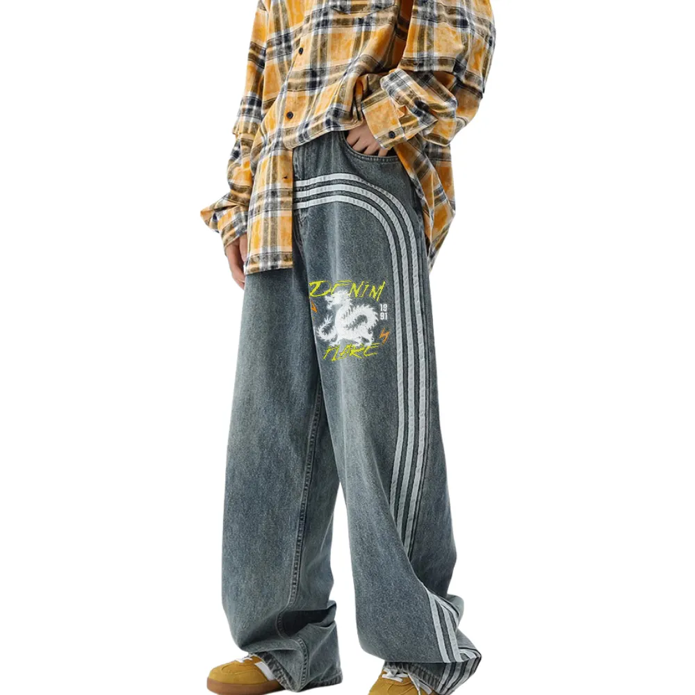 DF| Sport Dragon Print Jeans