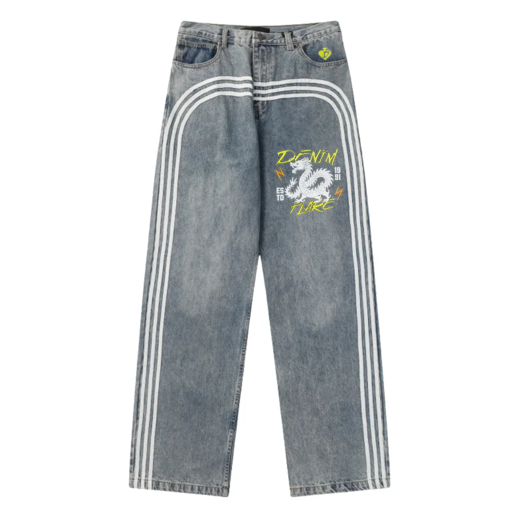 DF| Sport Dragon Print Jeans