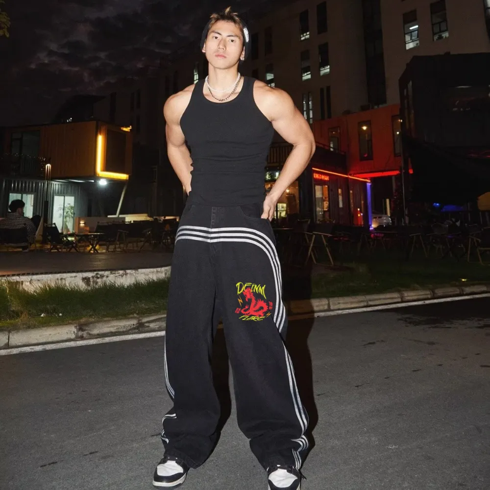DF| Sport Dragon Print Jeans
