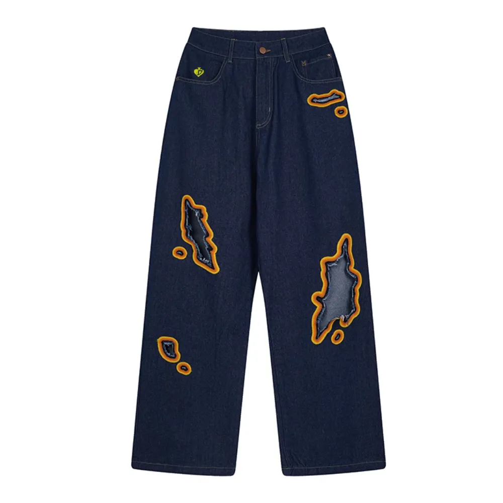 DF |Street Flame Ripped Jeans