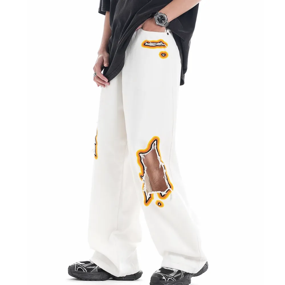 DF |Street Flame Ripped Jeans