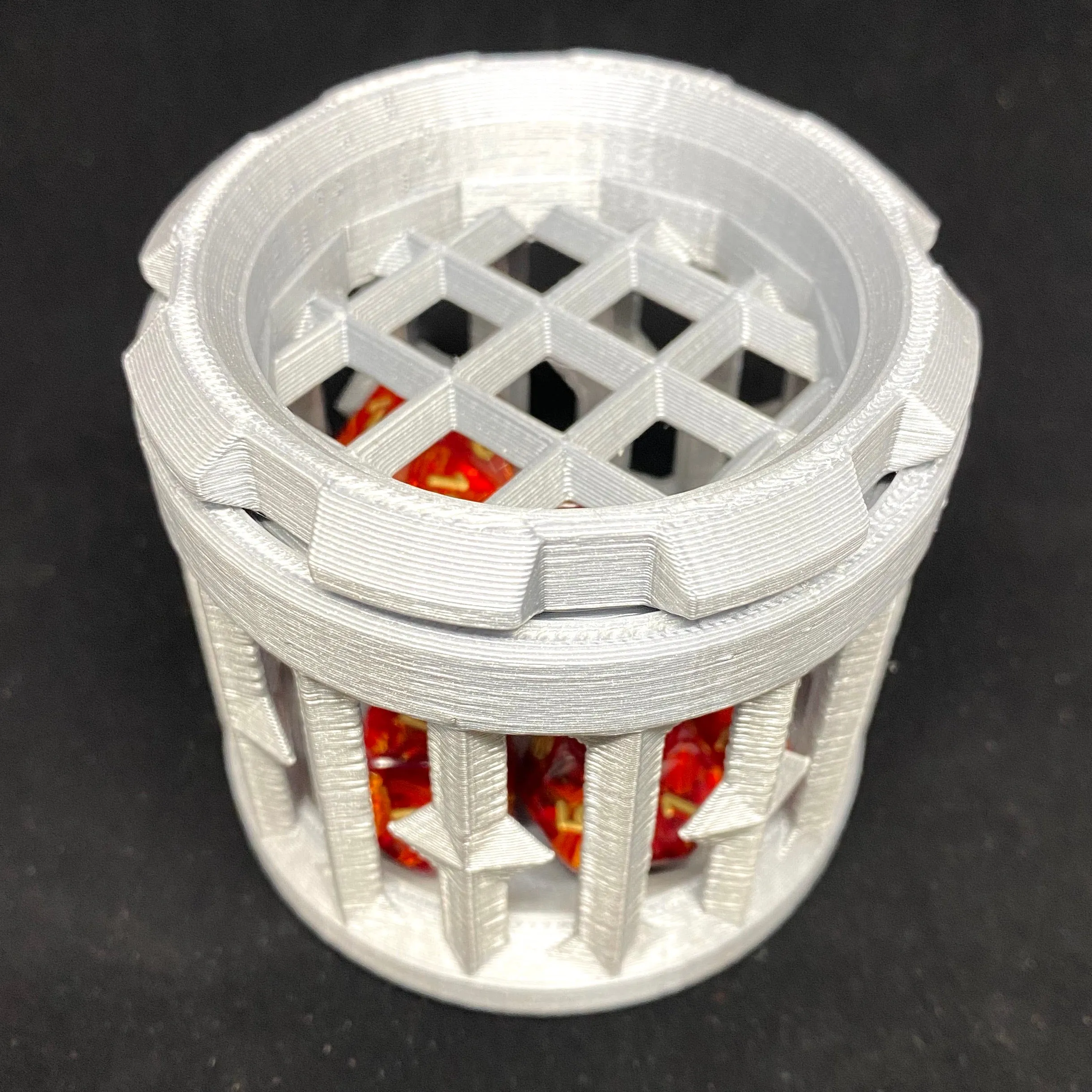 Dice Cages / Prisons / Jails / Cups for Dice Collectors - Round with Screw Cap - 3 Sizes: 2 to 12 Dice - Dungeons and Dragons - 3D Printed