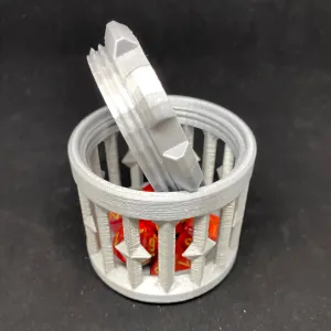 Dice Cages / Prisons / Jails / Cups for Dice Collectors - Round with Screw Cap - 3 Sizes: 2 to 12 Dice - Dungeons and Dragons - 3D Printed