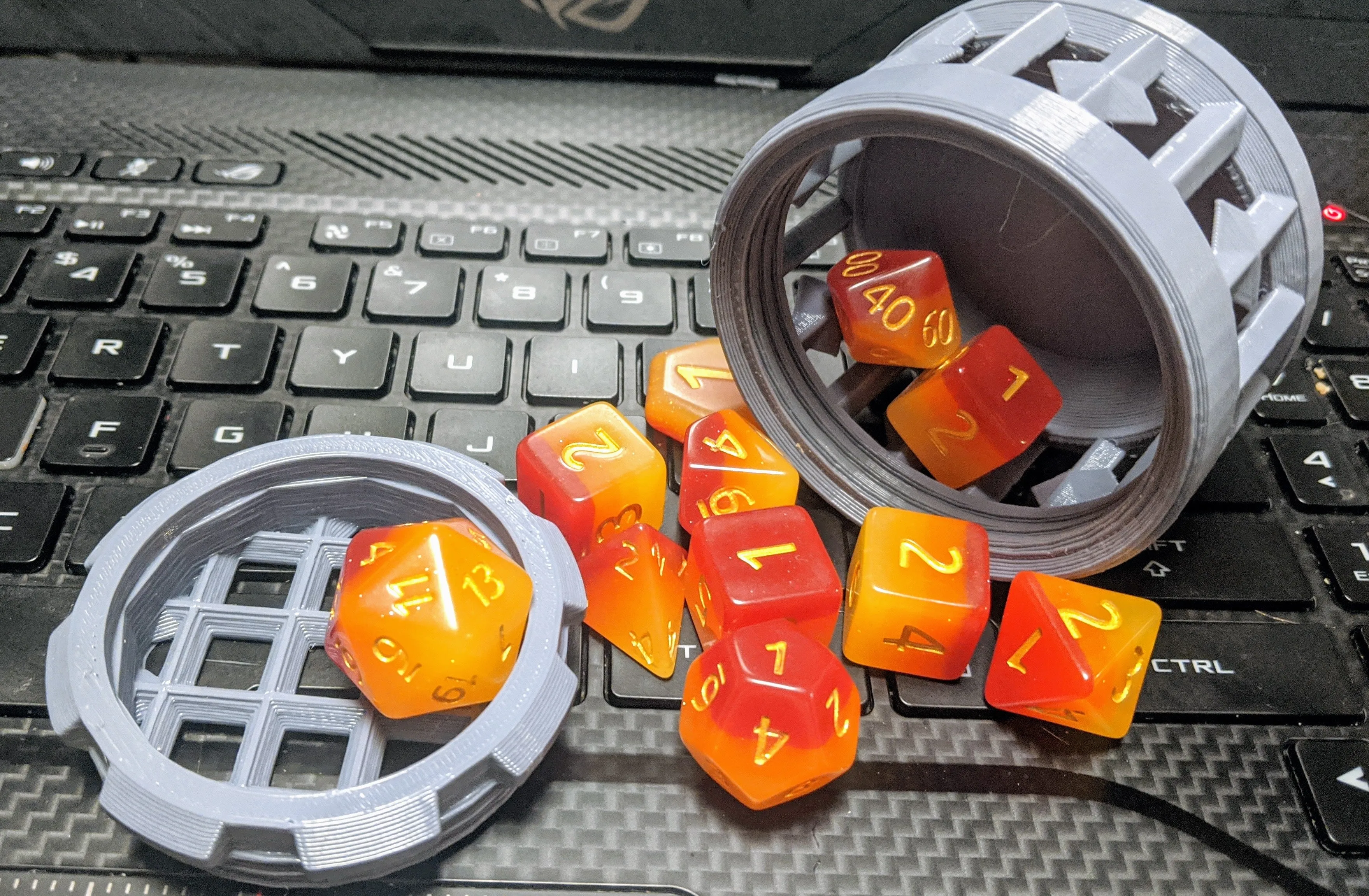 Dice Cages / Prisons / Jails / Cups for Dice Collectors - Round with Screw Cap - 3 Sizes: 2 to 12 Dice - Dungeons and Dragons - 3D Printed