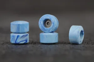Dirty FB illPills -  Blue/White Swirl Urethane Fingerboard Wheels (70D Street Shape)