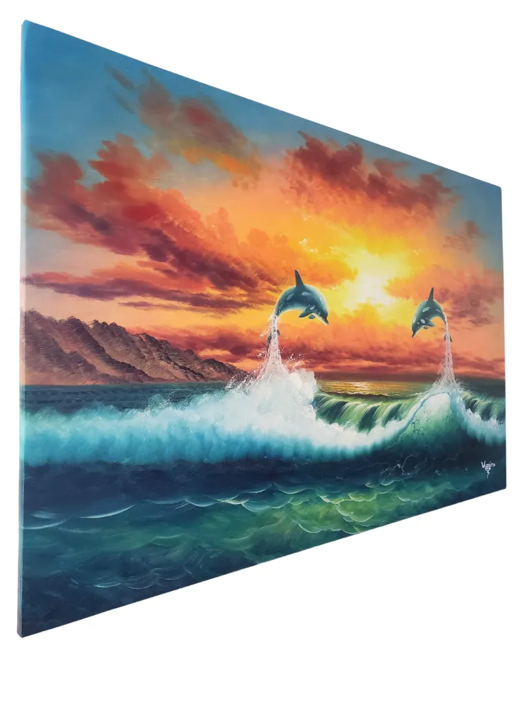 Dolphin Attraction (Part II) - HIGH PREMIUM - 36 x 24 in. by R. Wiggins