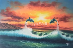 Dolphin Attraction (Part II) - HIGH PREMIUM - 36 x 24 in. by R. Wiggins