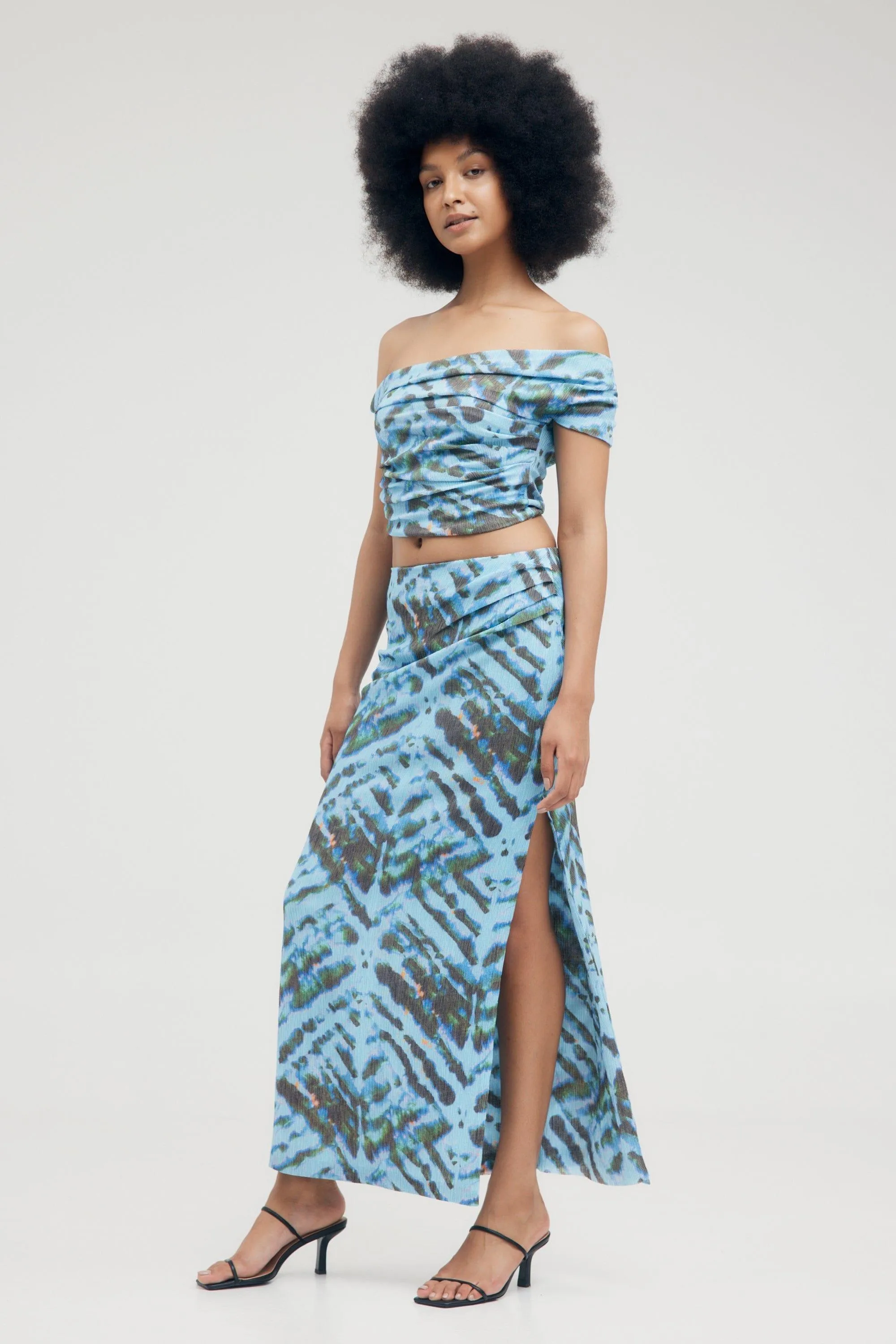 ELECTRIC TUCKED MAXI SKIRT | TIE DYE