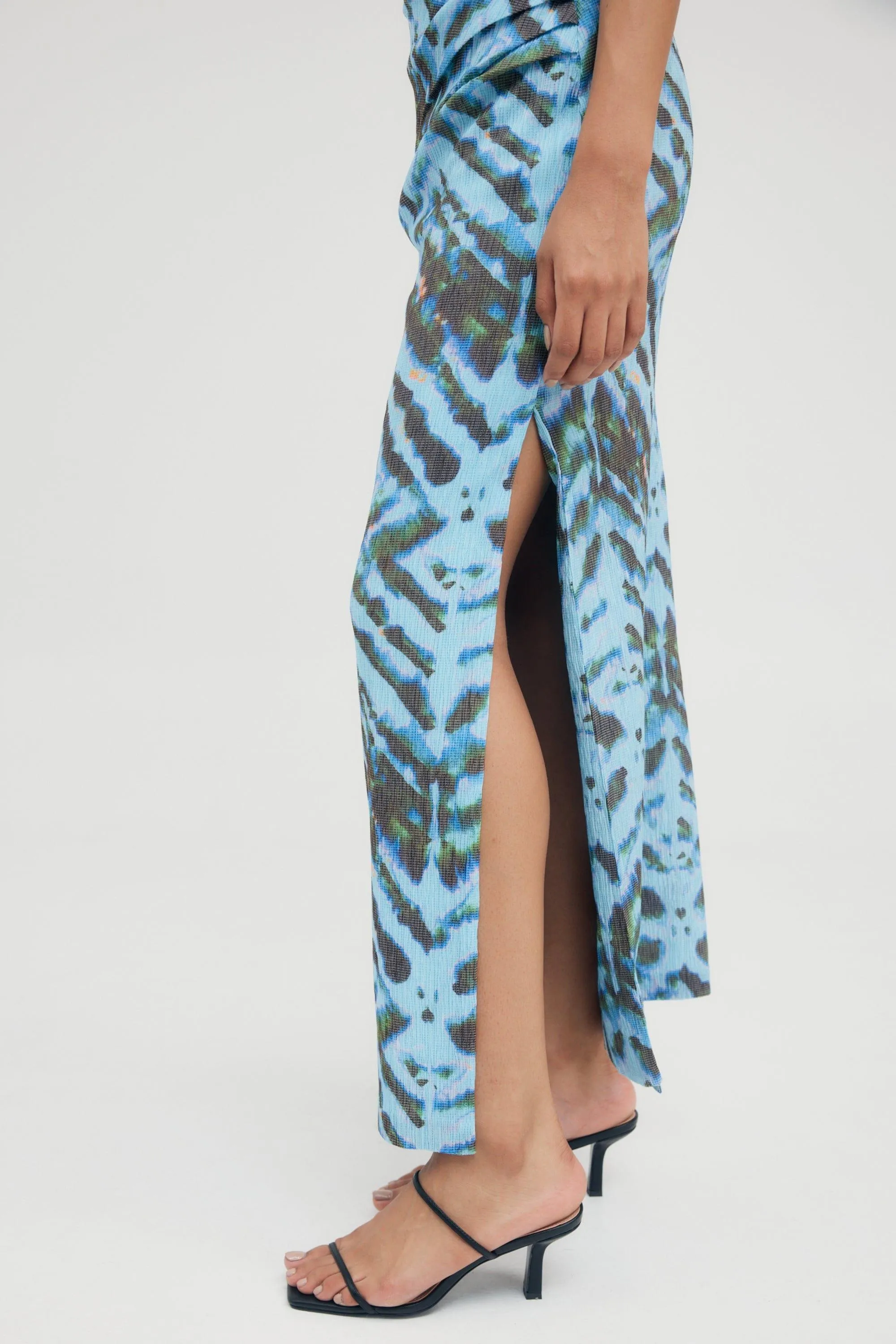ELECTRIC TUCKED MAXI SKIRT | TIE DYE