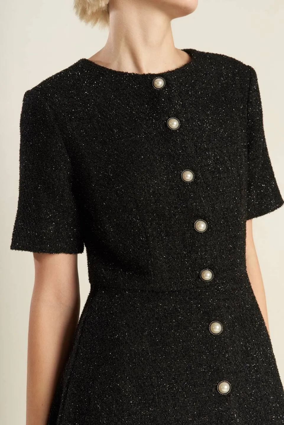 Elegant Tweed Midi Dress