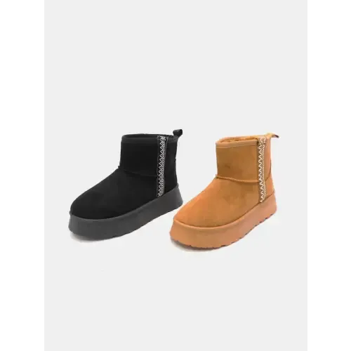Elevate Your Style Wild Diva Round Toe Platform Boots