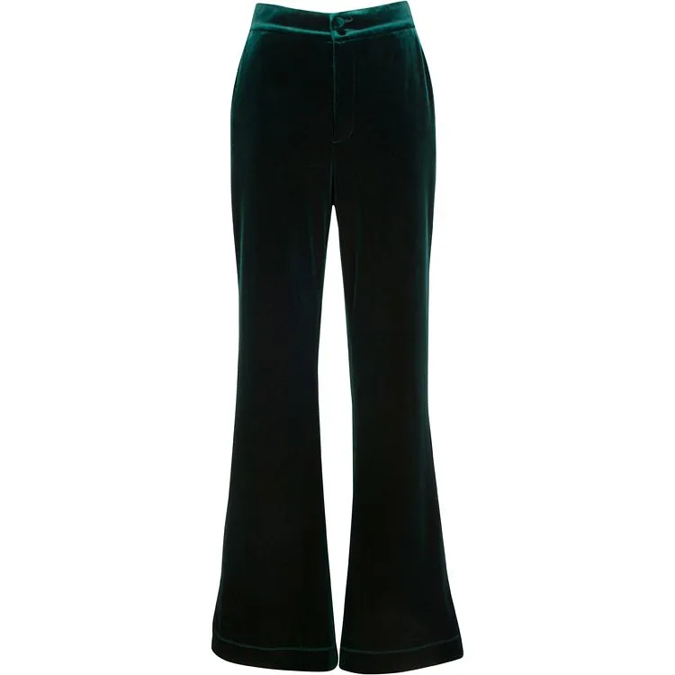 Emerald Velvet wide leg Trouser