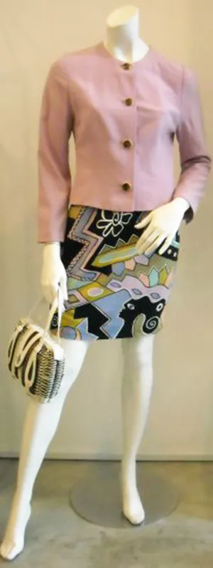 Emo Love Vintage Feraud Lavender Jacket & Print Skirt Set