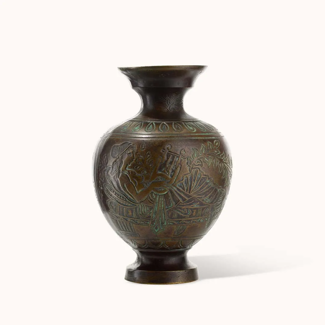 Etched Metal Vase