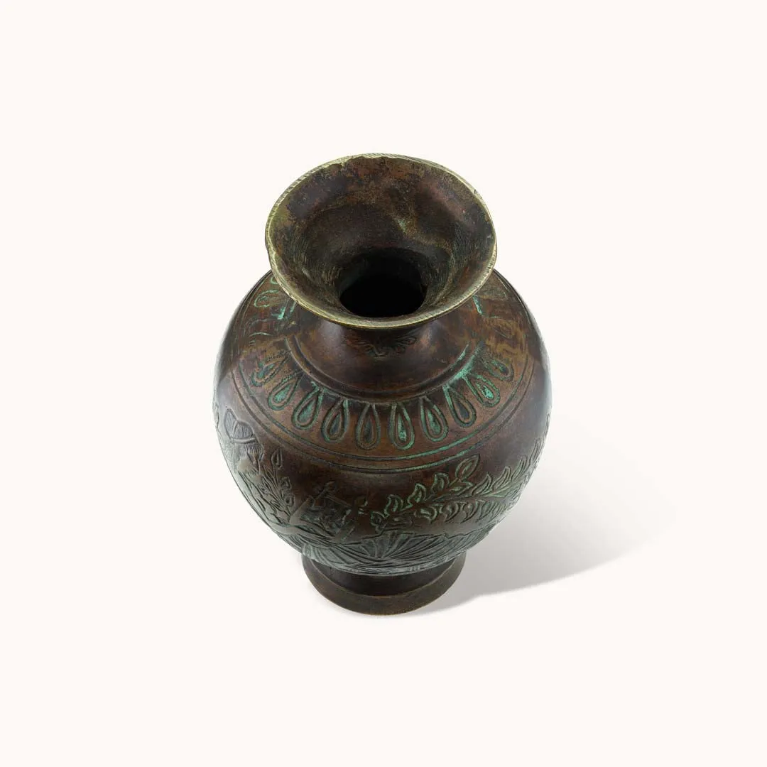Etched Metal Vase