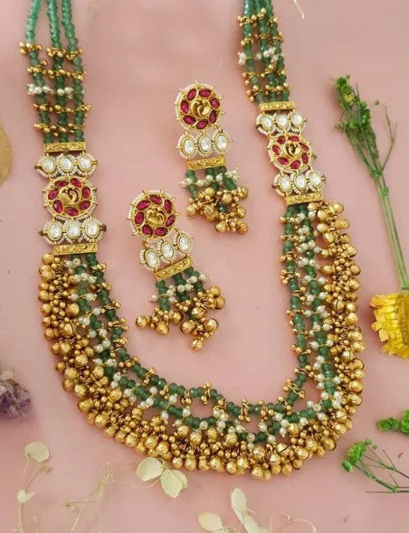 Exclusive Long Pearl Beaded Jewelry Set