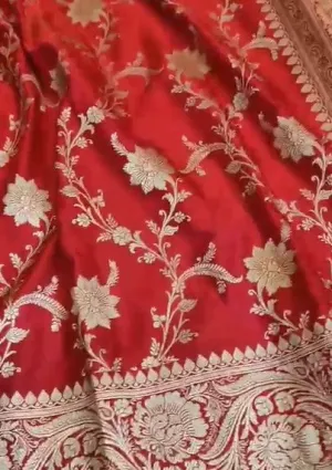 Exclusive Pure Banarasi Katan Mashru Satin Silk Designer Saree