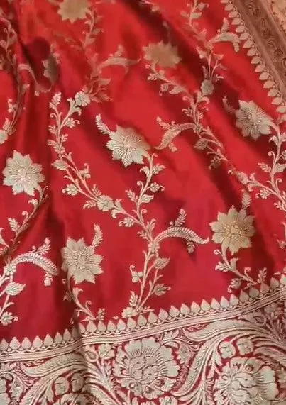 Exclusive Pure Banarasi Katan Mashru Satin Silk Designer Saree