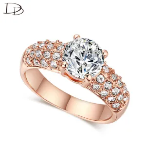 exquisite rose gold color rings for women chic aaa zircon jewelry wedding engagement jewellery bague anillos wholesale KR003