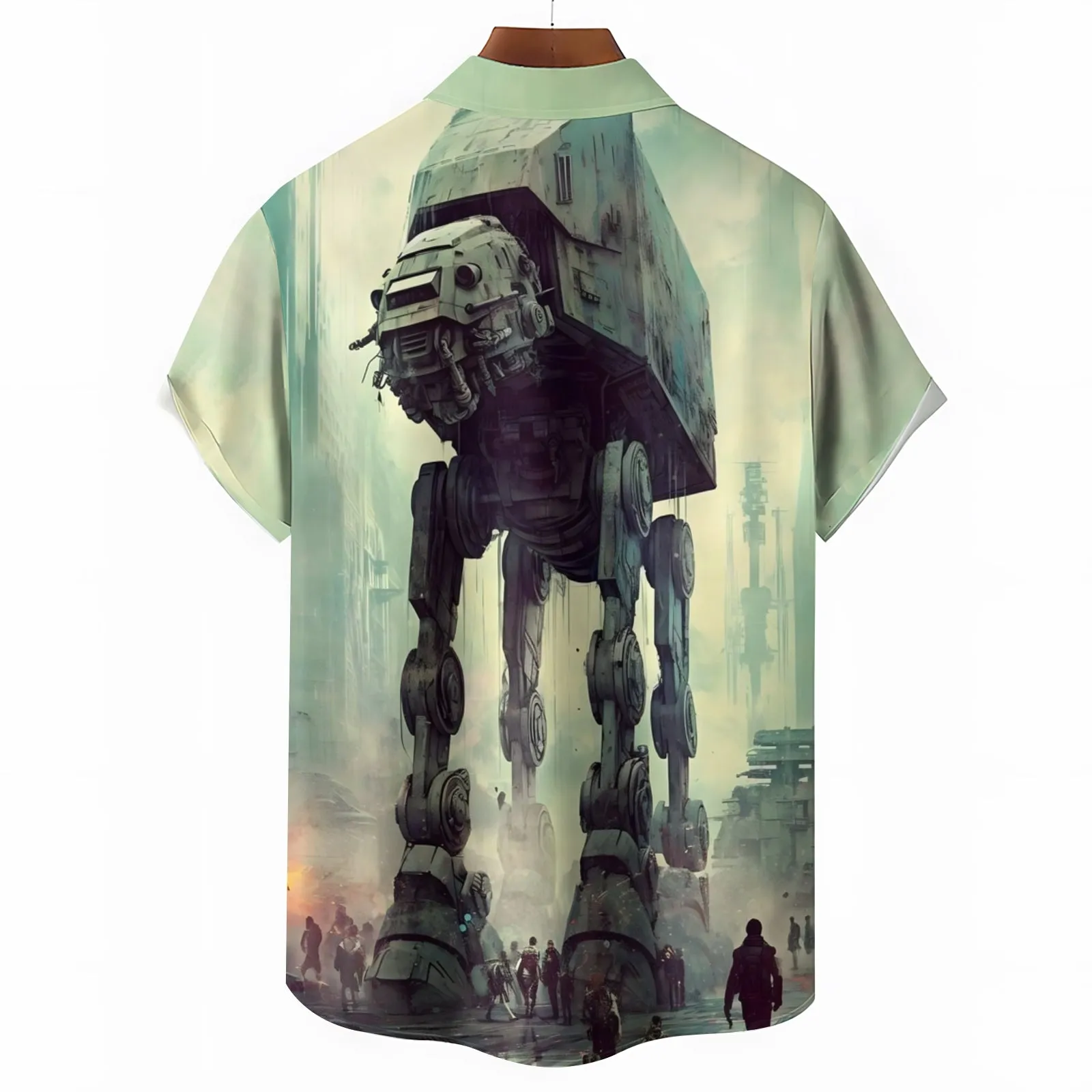 Eye-Catching Giant Armored Walker Personalized Print Hawaiian Short Sleeve Shirt 2404001792