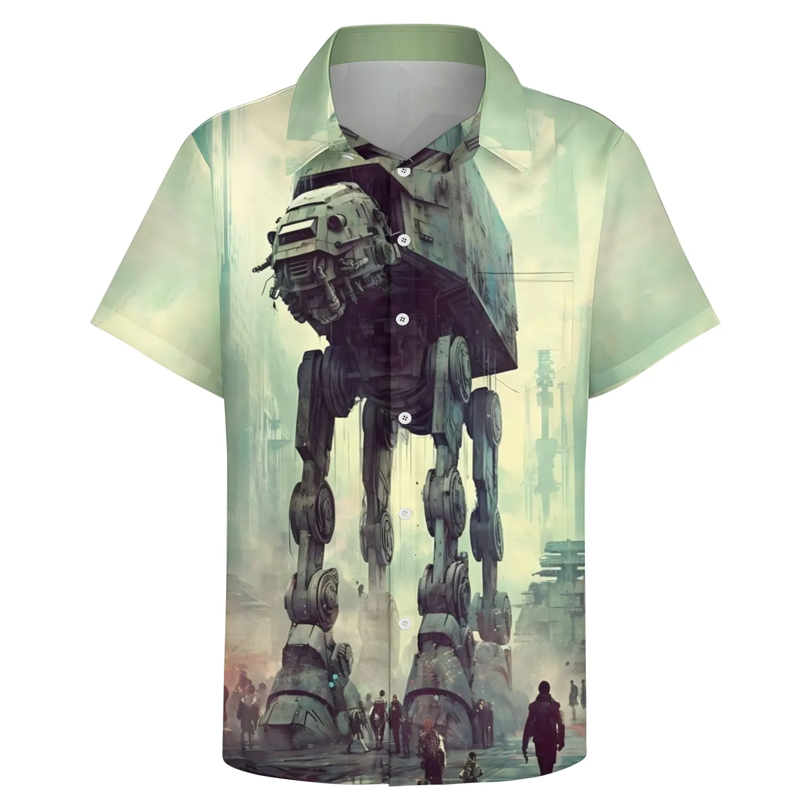 Eye-Catching Giant Armored Walker Personalized Print Hawaiian Short Sleeve Shirt 2404001792