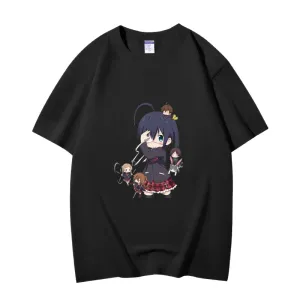 Fashion Anime Chuunibyou demo koi ga shitai Takanashi Rikka 230g GSM Hipster Style Oversized Cotton T-shirt