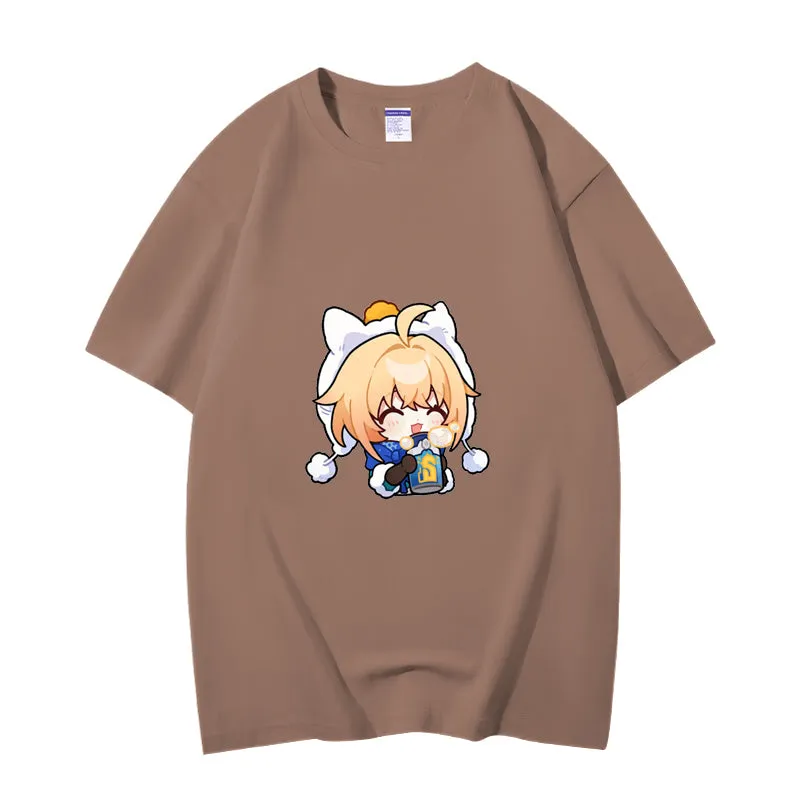 Fashion Anime Honkai: Star Rail Lynx Landau 230g GSM Hipster Style Oversized Cotton T-shirt