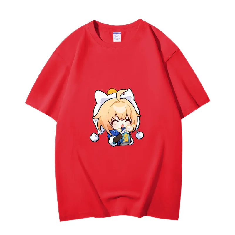 Fashion Anime Honkai: Star Rail Lynx Landau 230g GSM Hipster Style Oversized Cotton T-shirt