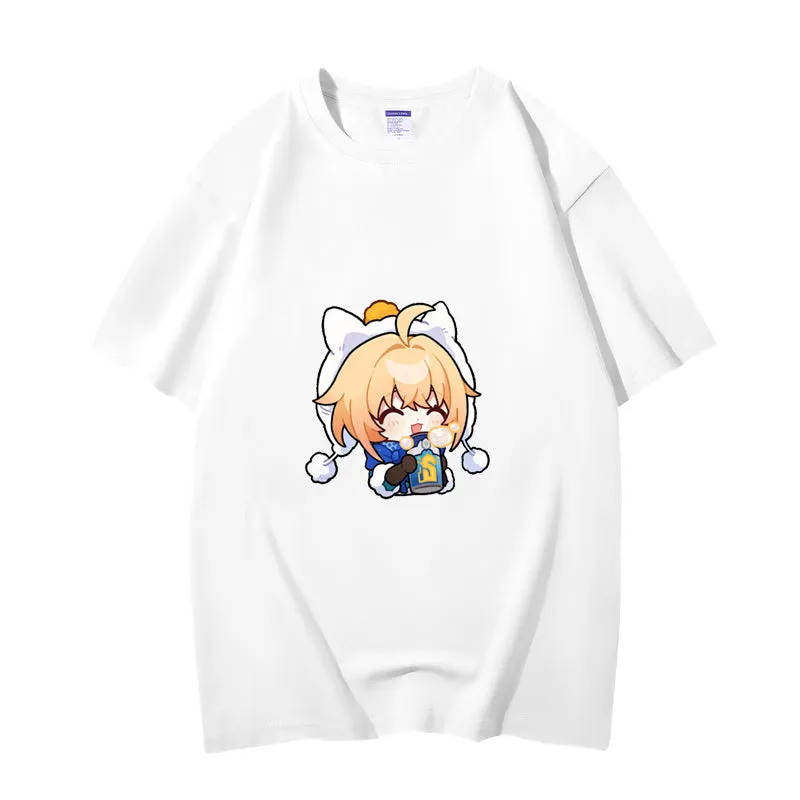 Fashion Anime Honkai: Star Rail Lynx Landau 230g GSM Hipster Style Oversized Cotton T-shirt