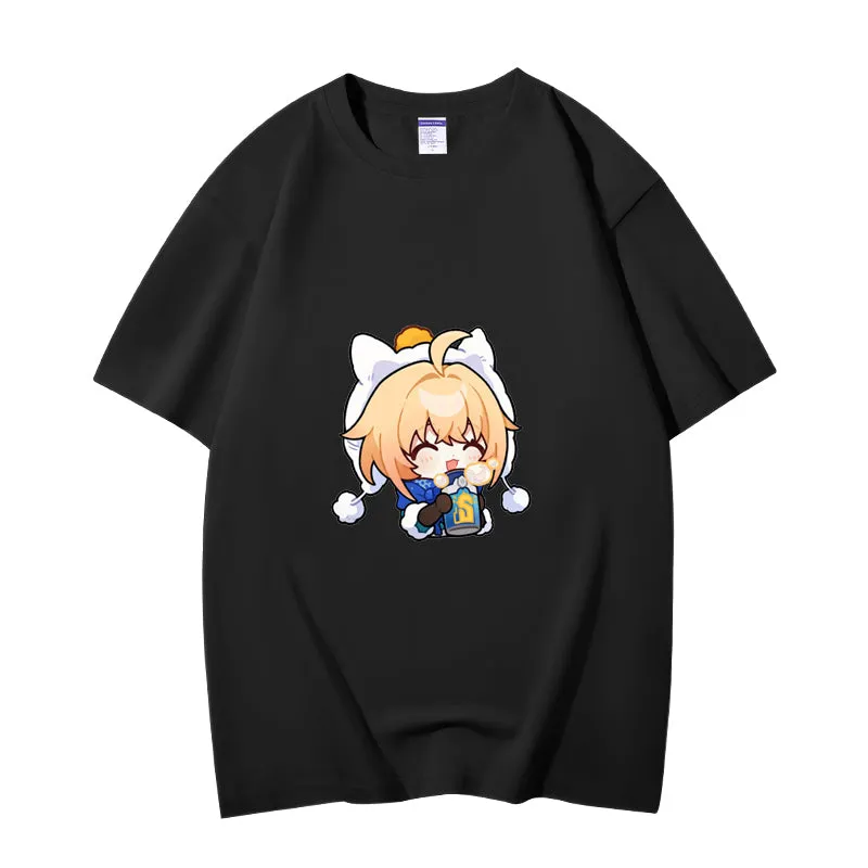 Fashion Anime Honkai: Star Rail Lynx Landau 230g GSM Hipster Style Oversized Cotton T-shirt