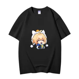Fashion Anime Honkai: Star Rail Lynx Landau 230g GSM Hipster Style Oversized Cotton T-shirt